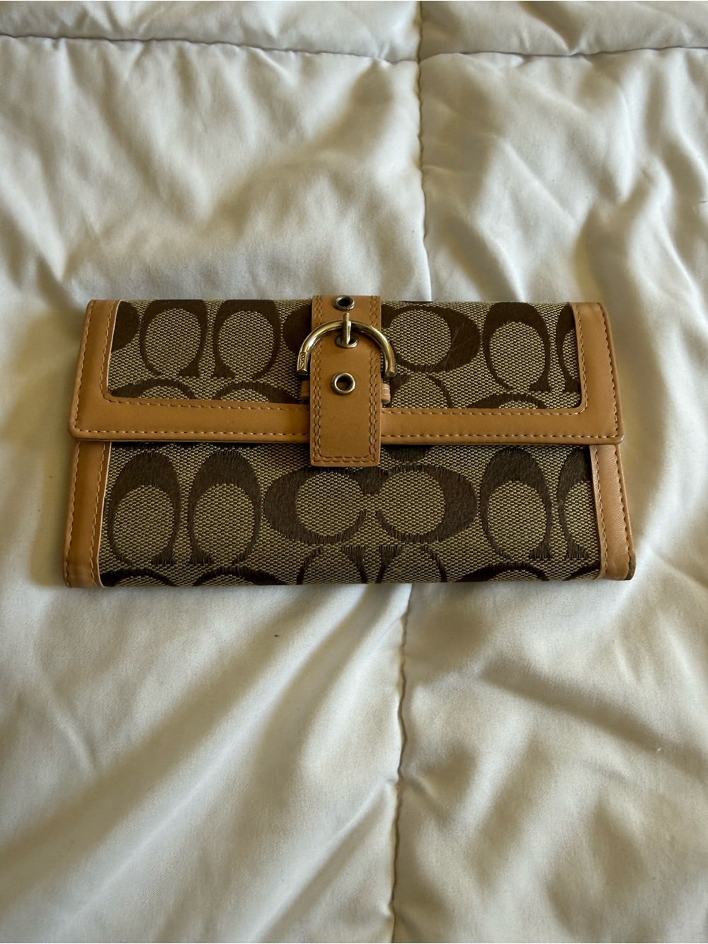 Y2K Coach Signature Trifold Wallet